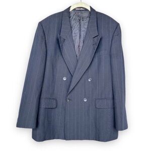 Stafford Blue Pinstripe Sport Coat Double Breasted Men’s Size 42S Suit Jacket